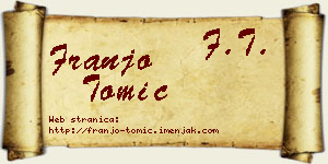 Franjo Tomić vizit kartica